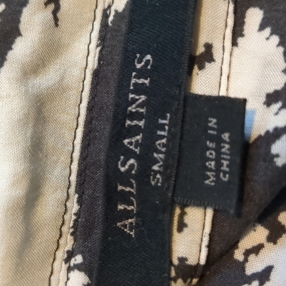 All Saints button-up short sleeve zebra print blouse - Picture 6 of 8